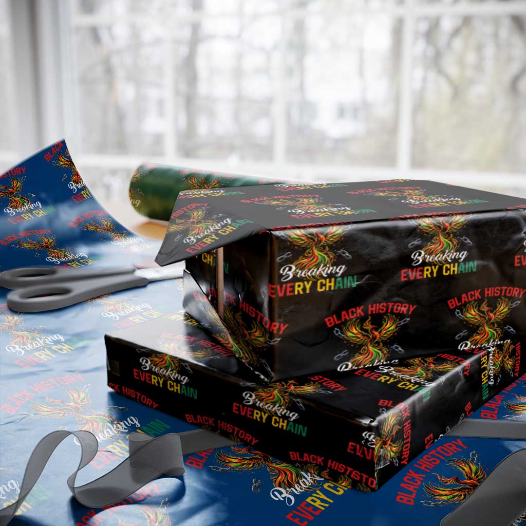 Phoenix Rising Breaking Every Chain Wrapping Paper Roll Black History Month Freedom Gift - Wonder Print Shop
