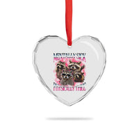 Physically Thicc Funny Raccoon Meme Heart Crystal Glass Ornament Mentally Sick Bootleg Graphic 90s - Wonder Print Shop