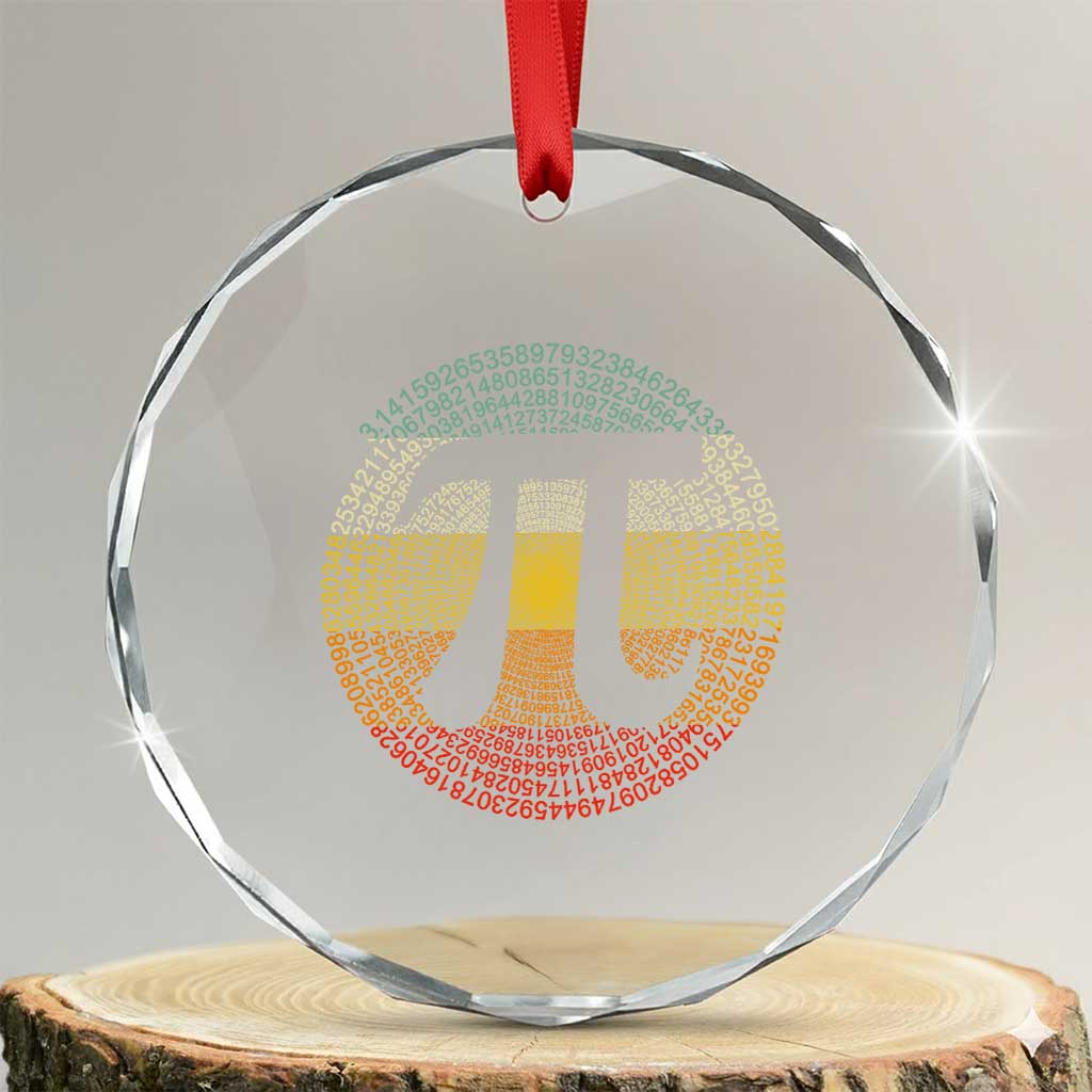 Pi Day Crystal Glass Ornament 3,14 Pi Number Retro Symbol Math Science