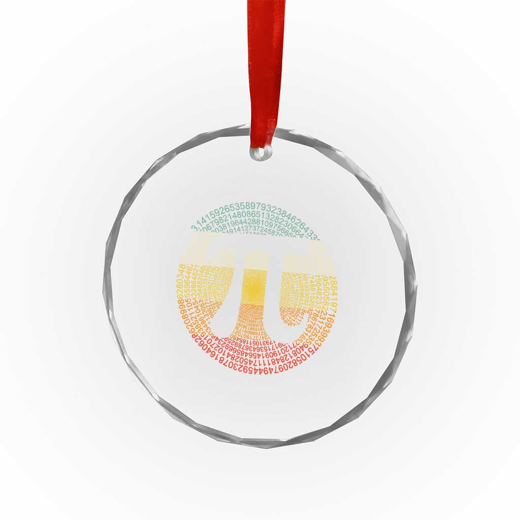 Pi Day Crystal Glass Ornament 3,14 Pi Number Retro Symbol Math Science