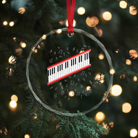 Piano Keyboard Graphic Crystal Glass Ornament Musical Notes Alignment Pianist