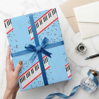 Piano Keyboard Graphic Wrapping Paper Roll Musical Notes Alignment Pianist