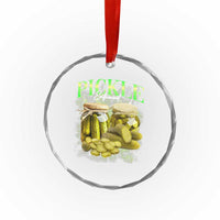 Pickle Lovers Crystal Glass Ornament Retro Pickle Enthusiast Vintage 90s Graphic
