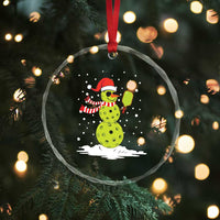 Pickleball Crystal Glass Ornament Santa Hat Snowman Xmas TS10