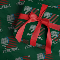 Pickleball Lover Vintage American Flag Wrapping Paper Roll 4th of July - Wonder Print Shop