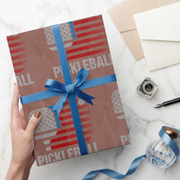 Pickleball Lover Vintage American Flag Wrapping Paper Roll 4th of July - Wonder Print Shop