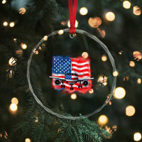 Pilot Airplane Patriotic American Flag Plane Aviation Crystal Glass Ornament - Wonder Print Shop