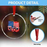 Pilot Airplane Patriotic American Flag Plane Aviation Crystal Glass Ornament - Wonder Print Shop