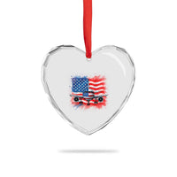 Pilot Airplane Patriotic American Flag Plane Aviation Heart Crystal Glass Ornament - Wonder Print Shop