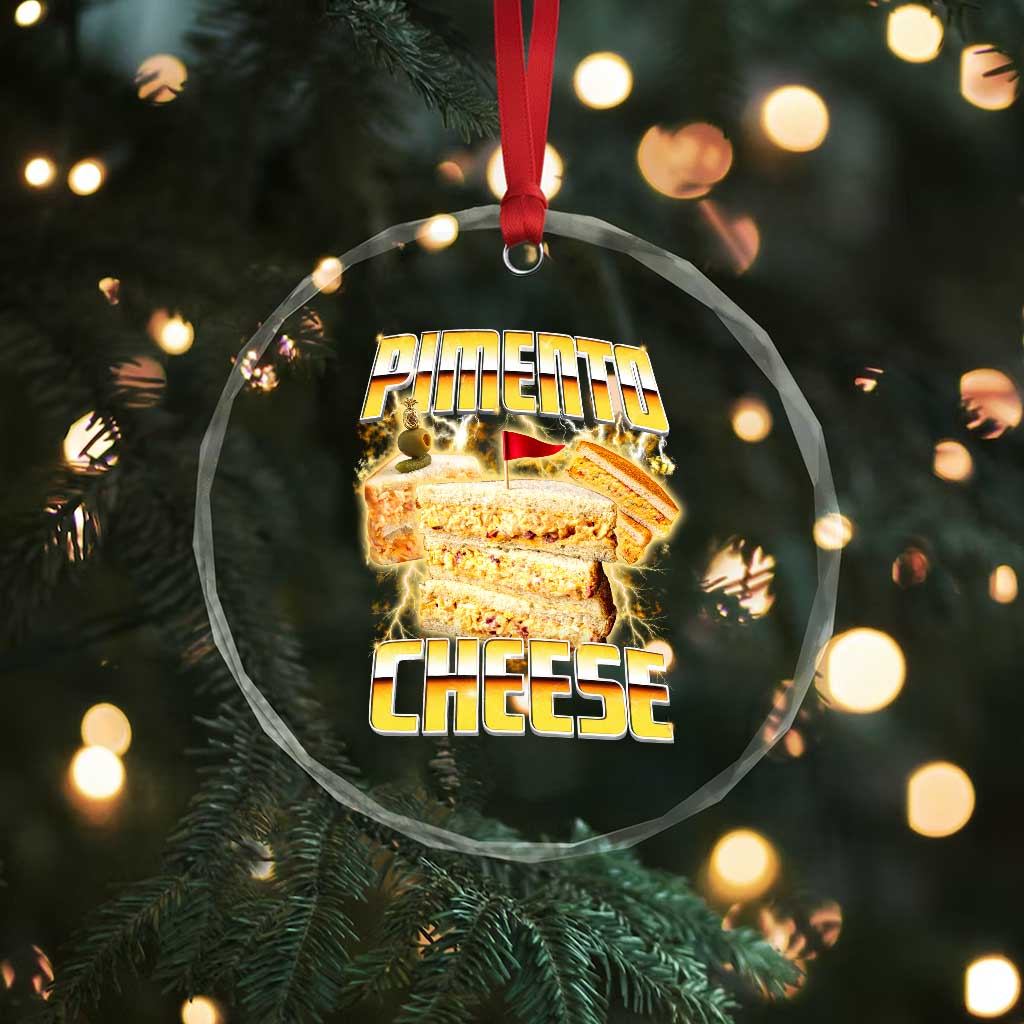 Pimento Cheese Crystal Glass Ornament Funny Cheesemonger Cheese Lovers Bootleg Art