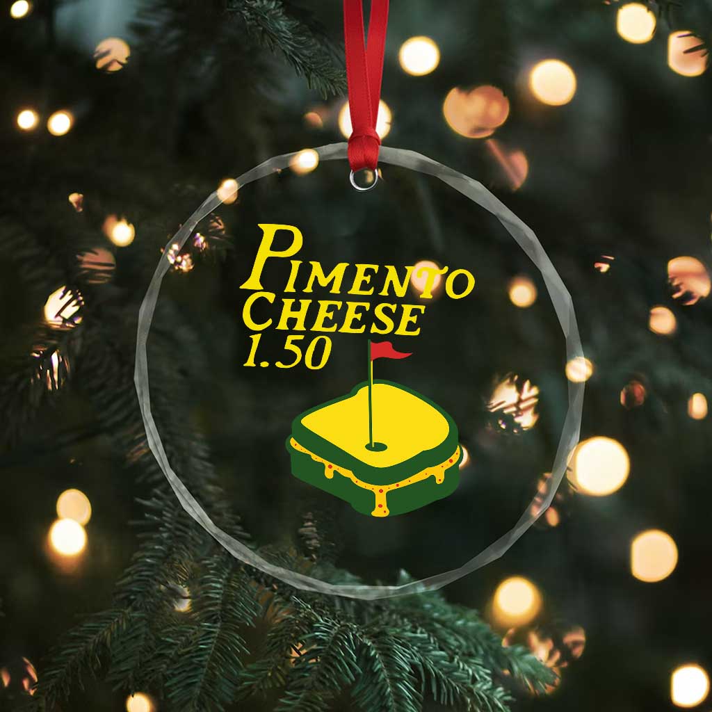 Pimento Cheese Crystal Glass Ornament Golf Foodie Golfer Tournament