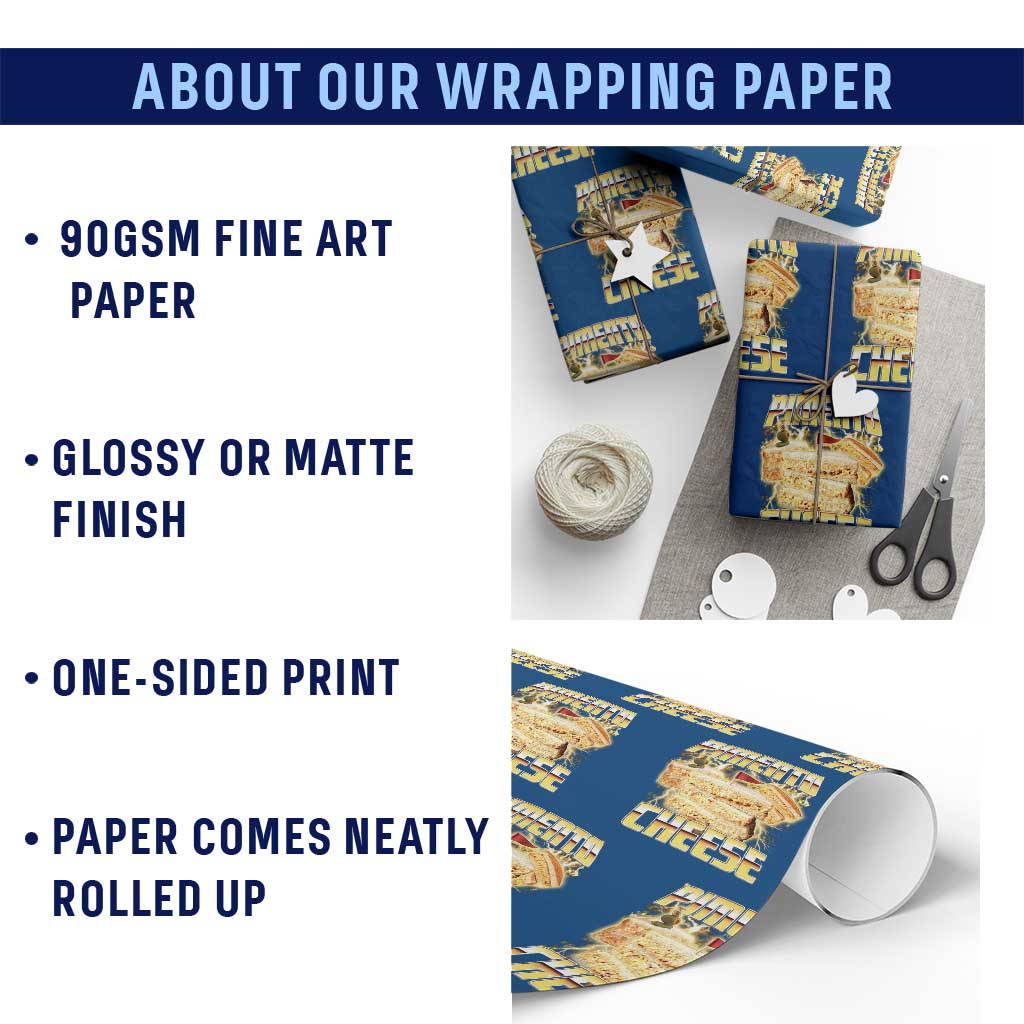 Pimento Cheese Wrapping Paper Roll Funny Cheesemonger Cheese Lovers Bootleg Art