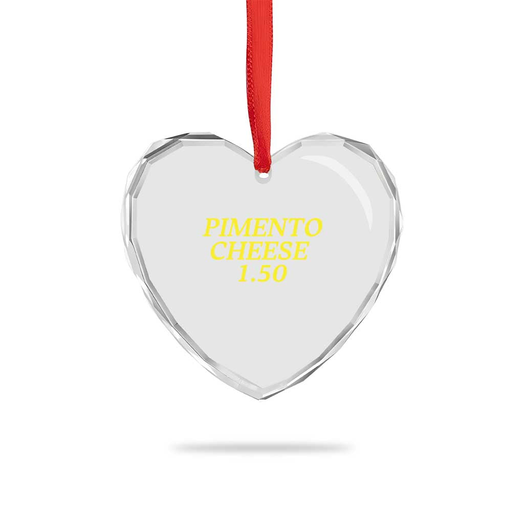 Pimento Cheese One Fifty Funny Golf Snack Heart Crystal Glass Ornament Georgia Golfing Traditions Lover Humor