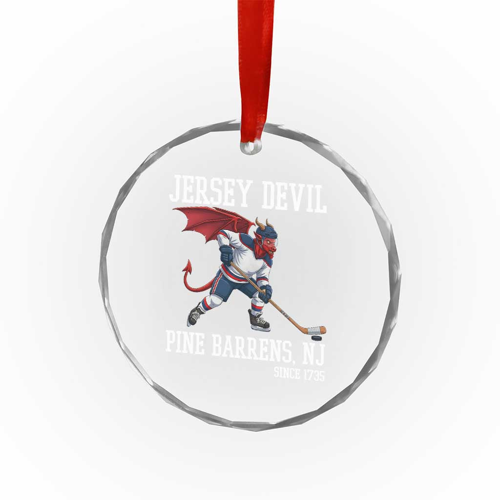 Pine Barrens New Jersey Devil Crystal Glass Ornament Gothic Horror Ice Hockey Gift - Wonder Print Shop