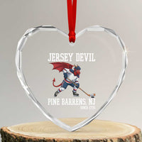 Pine Barrens New Jersey Devil Heart Crystal Glass Ornament Gothic Horror Ice Hockey Gift - Wonder Print Shop