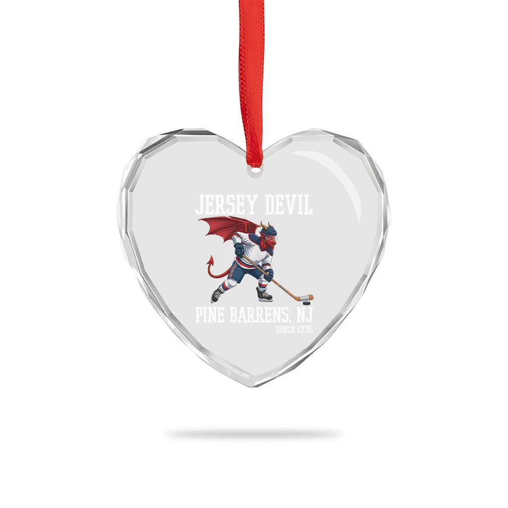Pine Barrens New Jersey Devil Heart Crystal Glass Ornament Gothic Horror Ice Hockey Gift - Wonder Print Shop