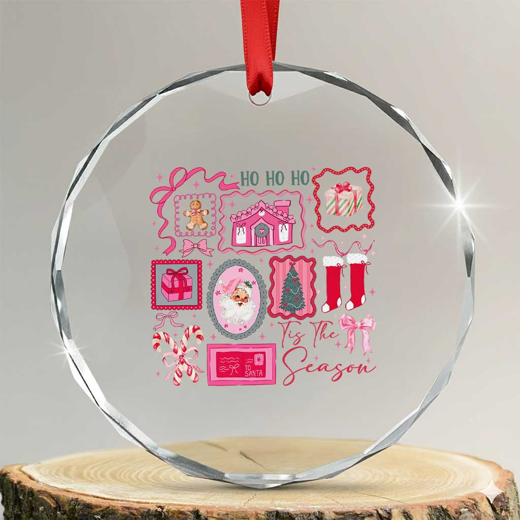 Pink Christmas Crystal Glass Ornament Old Xmas Vintage Pink Santa Claus - Wonder Print Shop