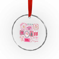Pink Christmas Crystal Glass Ornament Old Xmas Vintage Pink Santa Claus - Wonder Print Shop