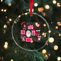 Pink Christmas Crystal Glass Ornament Old Xmas Vintage Pink Santa Claus - Wonder Print Shop