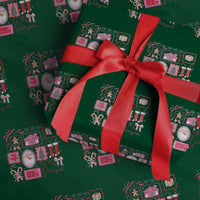 Pink Christmas Wrapping Paper Roll Old Xmas Vintage Pink Santa Claus - Wonder Print Shop