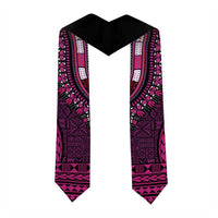Pink Dashiki and Tapa Pattern Graduation Stole Africa-Polynesia Together Culture