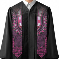 Pink Dashiki and Tapa Pattern Graduation Stole Africa-Polynesia Together Culture