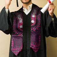 Pink Dashiki and Tapa Pattern Graduation Stole Africa-Polynesia Together Culture