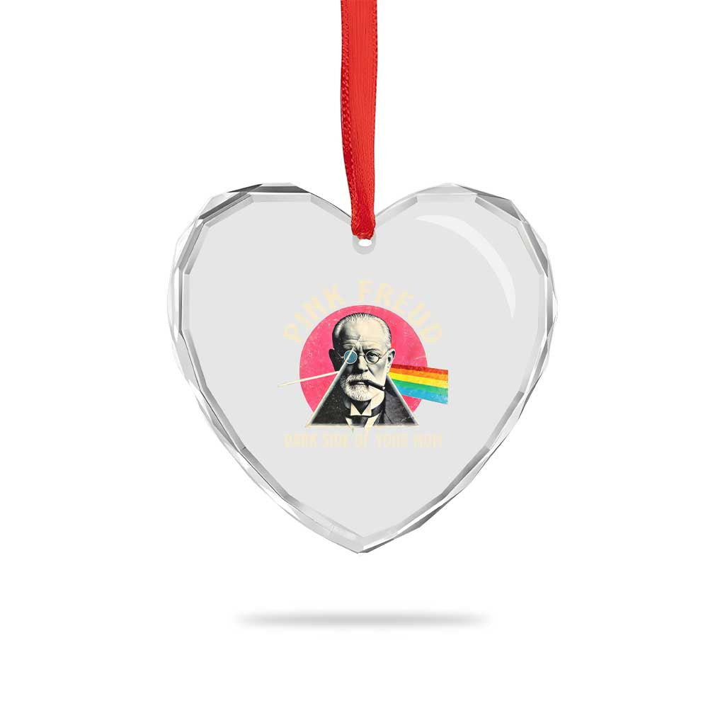Pink Freud Dark Side Of Your Mom Heart Crystal Glass Ornament Psychoanalysis Joke