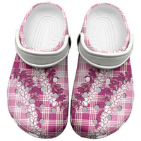 Pink Hawaii Palaka Clogs Shoes Hawaiian Honohono Lei