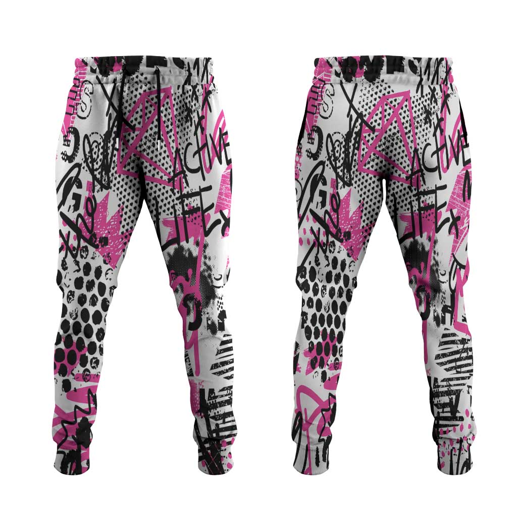Pink Power Graffiti Jogger Pants Breast Cancer Awareness - Wonder Print Shop