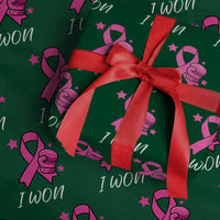 Pink Ribbon Wrapping Paper Roll I Won Breast Cancer Awareness - Wonder Print Shop