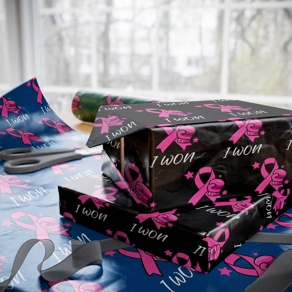 Pink Ribbon Wrapping Paper Roll I Won Breast Cancer Awareness - Wonder Print Shop