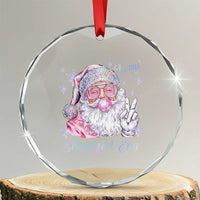 Pink Santa Christmas Crystal Glass Ornament Bubble Gum Peace Sign - Wonder Print Shop