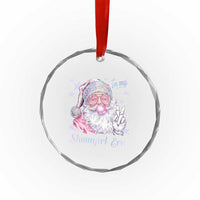 Pink Santa Christmas Crystal Glass Ornament Bubble Gum Peace Sign - Wonder Print Shop