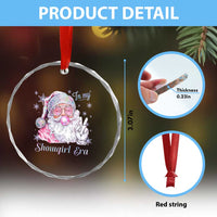 Pink Santa Christmas Crystal Glass Ornament Bubble Gum Peace Sign - Wonder Print Shop