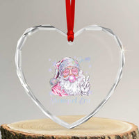 Pink Santa Christmas Heart Crystal Glass Ornament Bubble Gum Peace Sign - Wonder Print Shop