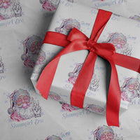 Pink Santa Christmas Wrapping Paper Roll Bubble Gum Peace Sign - Wonder Print Shop