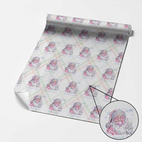 Pink Santa Christmas Wrapping Paper Roll Bubble Gum Peace Sign - Wonder Print Shop