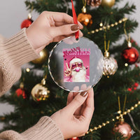 Pink Santa Retro Xmas Crystal Glass Ornament Blowing Bubble Pink Xmas Matching Family Group Party TS10