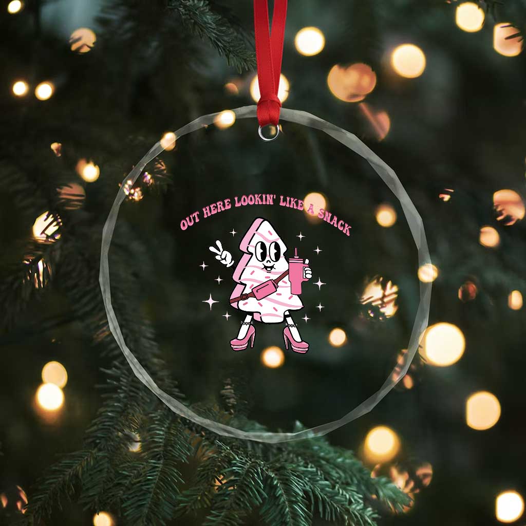 Pink Xmas Tree Cake Crystal Glass Ornament Out Here Lookin Like A Snack Boujee Xmas TS10