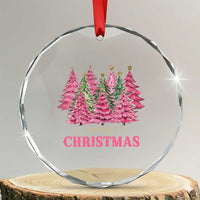 Pink Xmas Tree Farm Crystal Glass Ornament Merry Xmas Ornaments Family Holiday Pajamas TS02