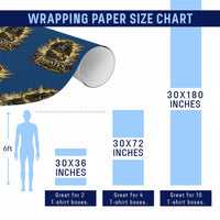 Pirate Lovers Wrapping Paper Roll Vintage Golden Pirate Ship Skull Graphic