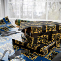 Pirates Coquette Bow Wrapping Paper Roll Retro Sports Style Pirate Skull