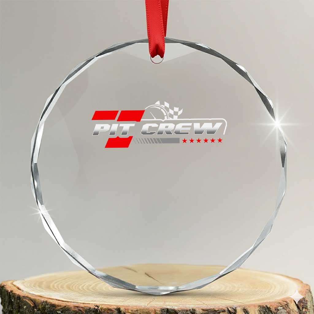 Pit Crew Crystal Glass Ornament Family Racing Birthday Race Car TS10