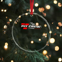 Pit Crew Crystal Glass Ornament Family Racing Birthday Race Car TS10