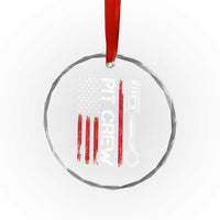 Pit Crew Crystal Glass Ornament Racing Race Car American Flag TS10