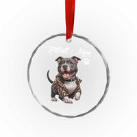 Pitbull Mom Crystal Glass Ornament Cute Pitbull Puppy Dog Lovers - Wonder Print Shop
