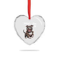 Pitbull Mom Heart Crystal Glass Ornament Cute Pitbull Puppy Dog Lovers - Wonder Print Shop