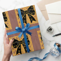 Pittsburgh Coquette Bow Wrapping Paper Roll Retro Sports Style Pirate Skull