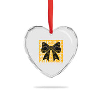 Pittsburgh Coquette Bow Heart Crystal Glass Ornament Retro Sports Style Pirate Skull